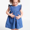 Robe en denim doux bleu bébé fille