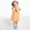 Robe en coton fantaisie smokée jaune bébé fille