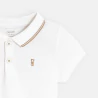 Polo maille piquée uni blanc bébé garçon