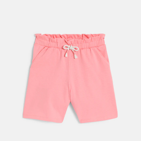 Bermuda en jersey uni rose Fille