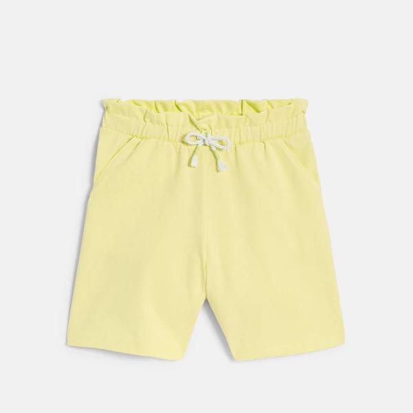 Bermuda en jersey uni jaune Fille