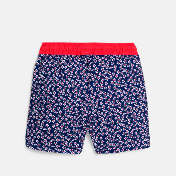 Short de bain imprimé fleuri bleu Garçon