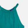 Robe en jersey fantaisie uni vert Fille