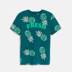 T-shirt motif ananas vert...