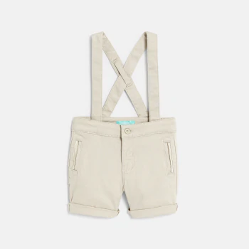 Short à bretelles et chemise blanche bébé garçon