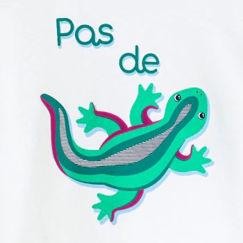 T-shirt lézard blanc bébé garçon