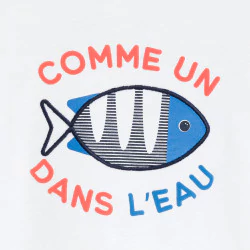 T-shirt poisson blanc bébé...