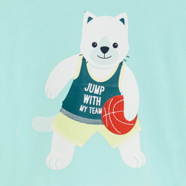 T-shirt basket ball bleu bébé garçon