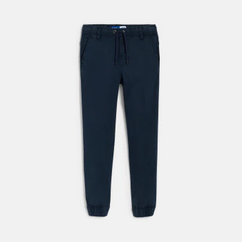 Pantalon jogger en toile bleu marine Garçon