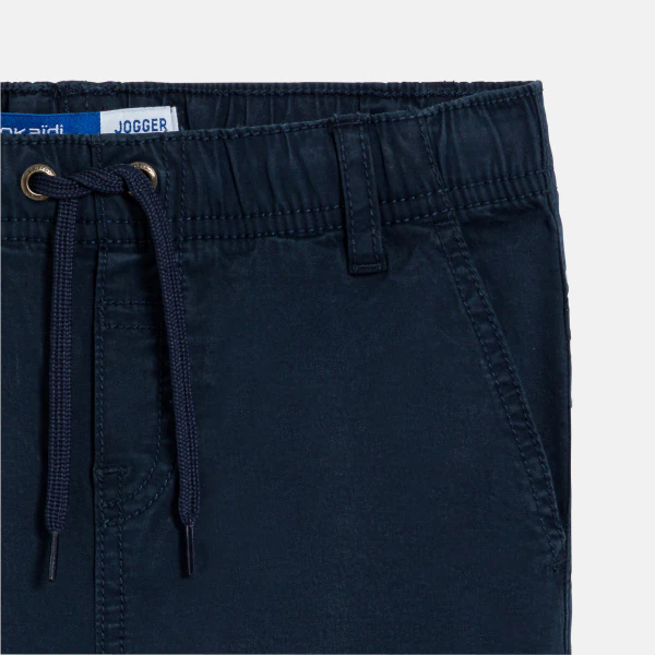 Pantalon jogger en toile bleu marine Garçon