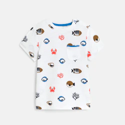 T-shirt imprimé poissons blanc bébé garçon