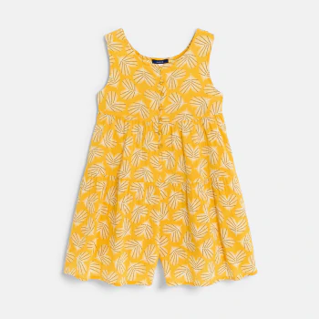 Combishort motif imprimé jaune Fille