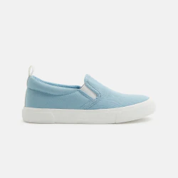 Baskets toile slip on bleu garçon