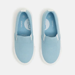 Baskets toile slip on bleu...