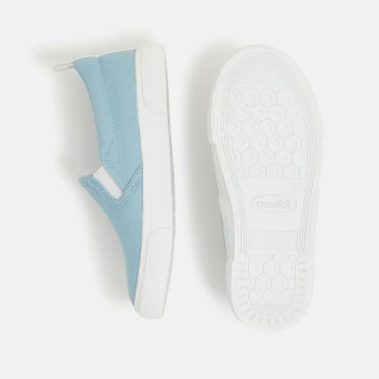 Baskets toile slip on bleu garçon