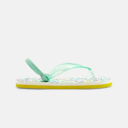 Tongs fleuries vert fille