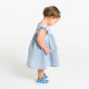 Robe rayée seersucker bleu bébé fille