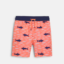 Short de bain imprimé requins orange Garçon