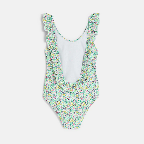 Maillot de bain 1 pièce imprimé vert Fille