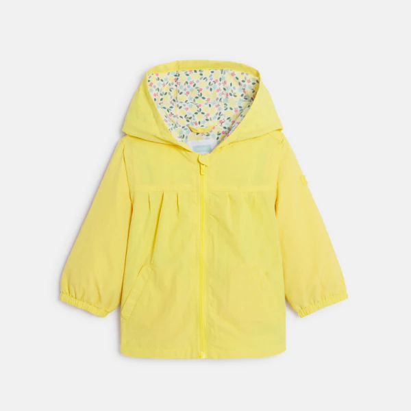 Veste à capuche jaune bébé fille