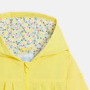 Veste à capuche jaune bébé fille