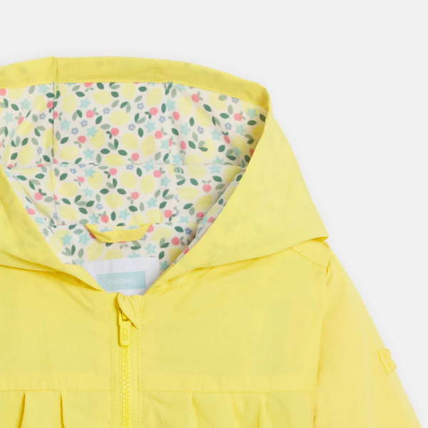 Veste à capuche jaune bébé fille