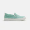 Baskets toile slip on vert garçon