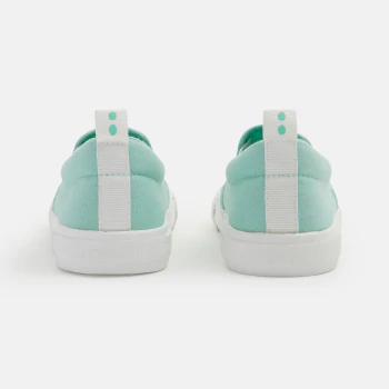 Baskets toile slip on vert garçon