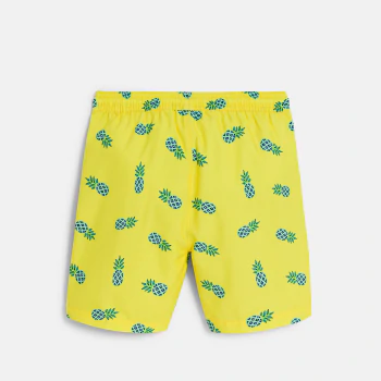 Short de bain imprimé ananas jaune Garçon