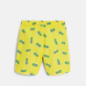 Short de bain imprimé ananas jaune Garçon