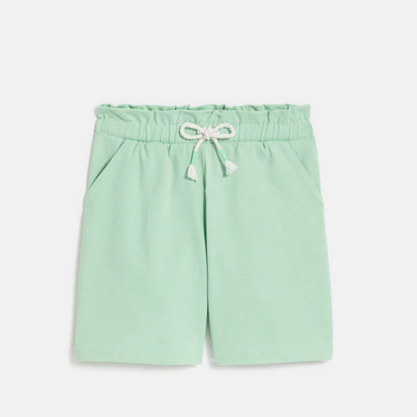 Bermuda en jersey uni vert Fille