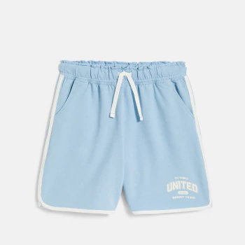 Short en molleton bleu ciel Fille