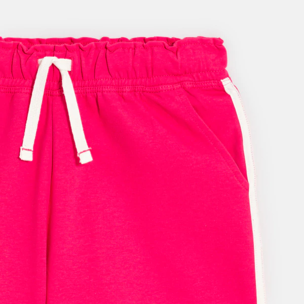 Short en molleton rose fuchsia Fille