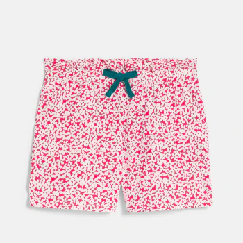 Short en jersey imprimé fleuri rose Fille