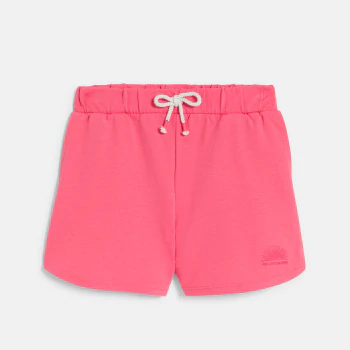 Short en molleton uni rose Fille