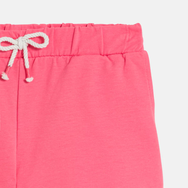 Short en molleton uni rose Fille