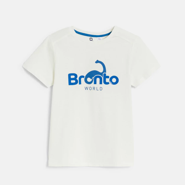 T-shirt motif dinosaure blanc Garçon