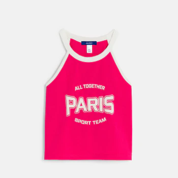 Débardeur sport team rose fuchsia Fille