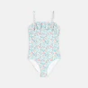 Maillot de bain 1 pièce imprimé bleu ciel Fille