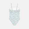 Maillot de bain 1 pièce imprimé bleu ciel Fille