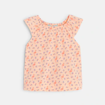 T-shirt flamant rose et short bébé fille