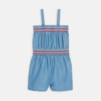 Combishort enn denim light bleu Fille