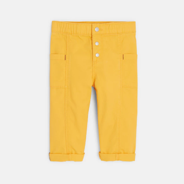 Pantalon peau de pêche jaune bébé garçon