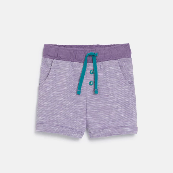 T-shirt océan et short en maille fantaisie violet bébé garçon