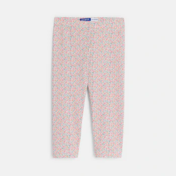 Legging court imprimé fleur rose Fille