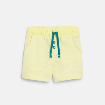 T-shirt océan et short en maille fantaisie jaune bébé garçon