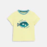 T-shirt poisson et short en maille fantaisie bleu garçon