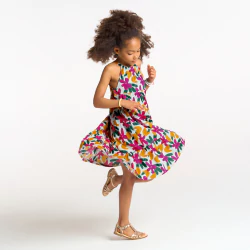 Robe à bretelles imprimé multicolore Fille