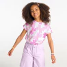 T-shirt manches courtes imprimé papillons mauve Fille