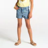 Short en jean bleu broderies citron Fille